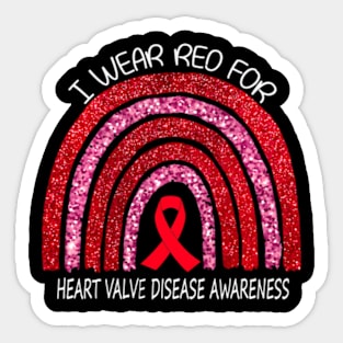 Heart Valve Disease Awareness  We Wear Red For Heart Sticker